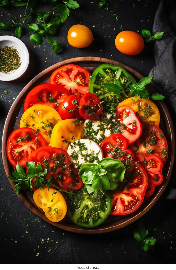 Colorful Tomato & Mozzarella Salad