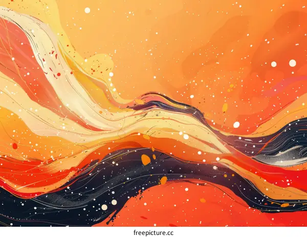 Abstract Flowing Colors Painting