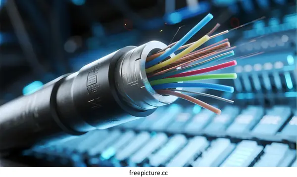 Optical Fiber Cable with Multi-colored Wires in Data Center
