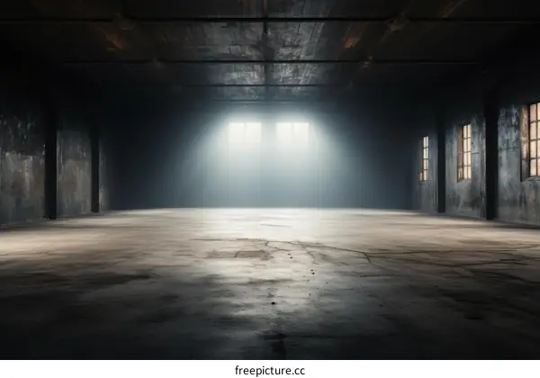 Empty Warehouse with Bright Windows for Storage and Distribution
