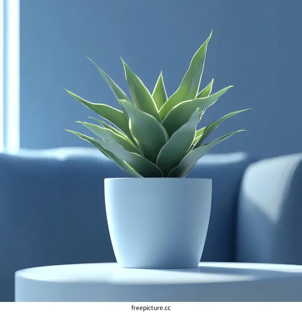 Modern Plant Decor in a Light Blue Pot