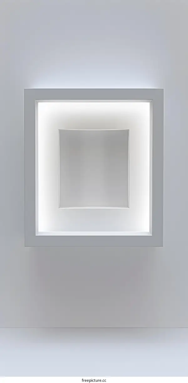 White Wall With Recessed Lighting