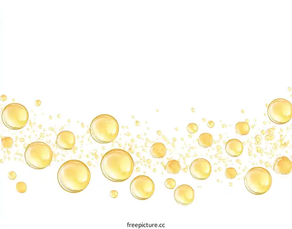 Golden Bubbles Fluid Illustration