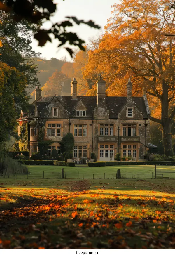 An Autumn Day in a Country Manor