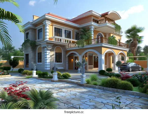 Mediterranean Style Villa Exterior Design