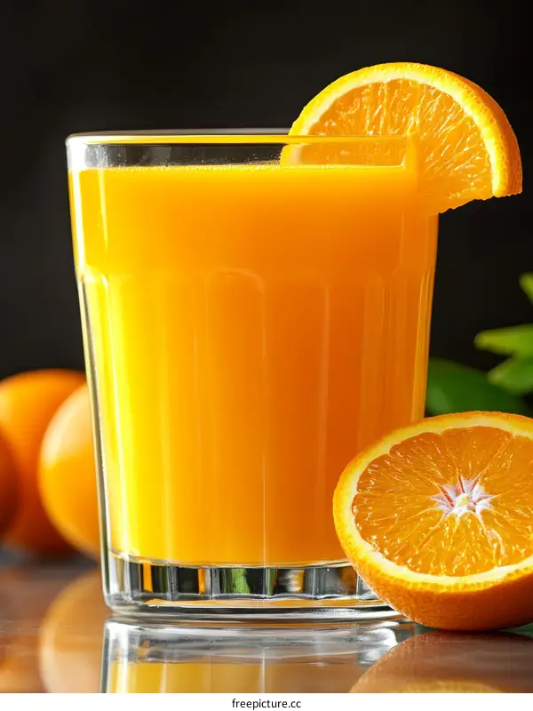 Freshly Squeezed Orange Juice in a Glass