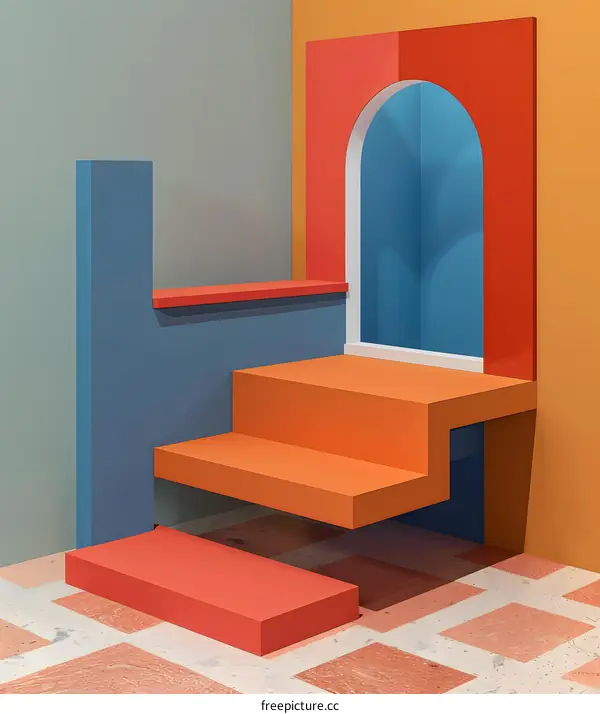 Abstract Geometric Shapes Minimalist 3D Rendering Background