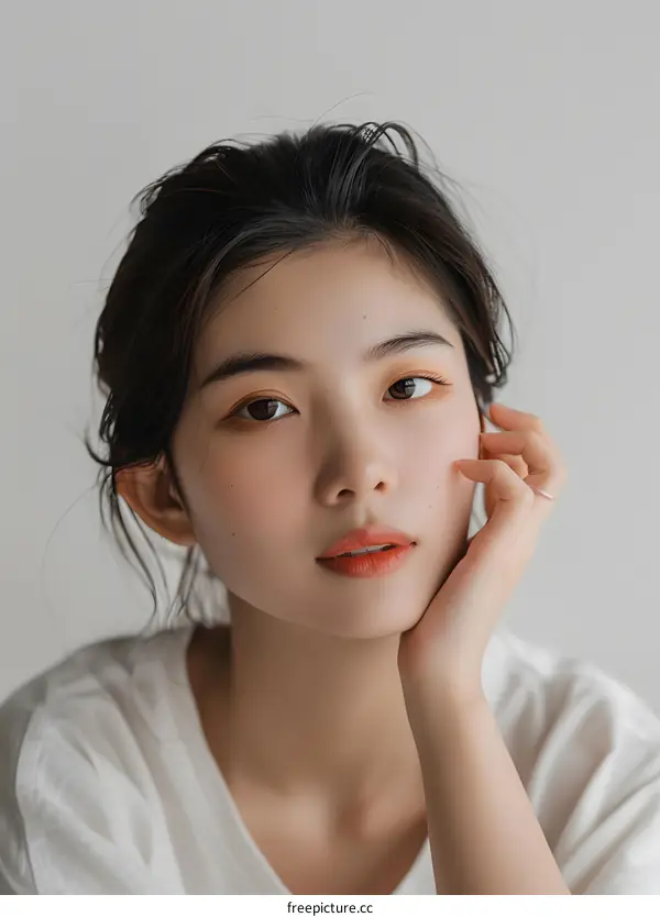 Portrait of Asian Woman with Makeup