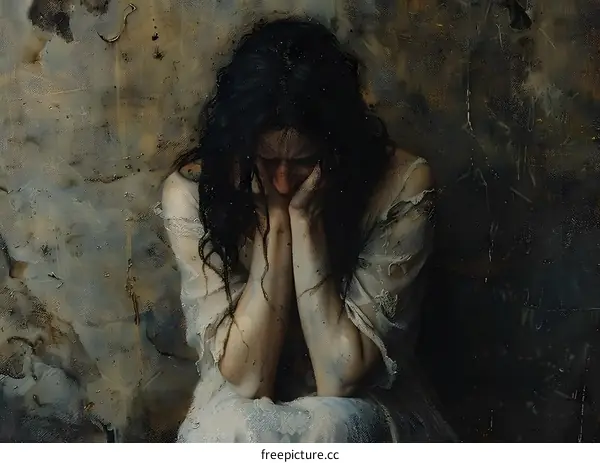 Portrait of a crying woman