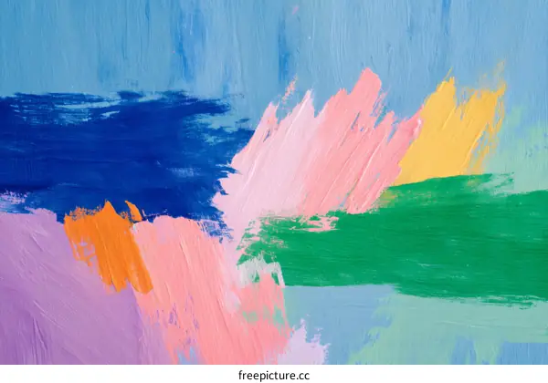 Abstract Colorful Brushstrokes Painting