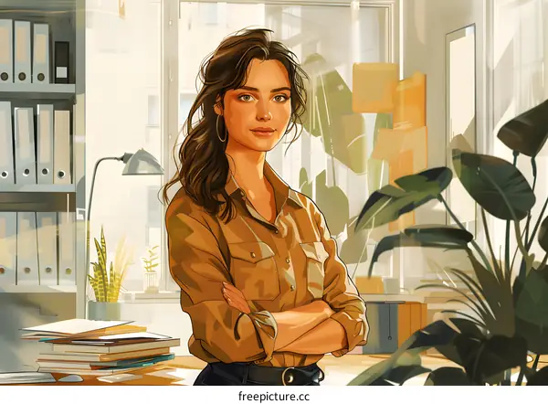 Confident businesswoman standing in office