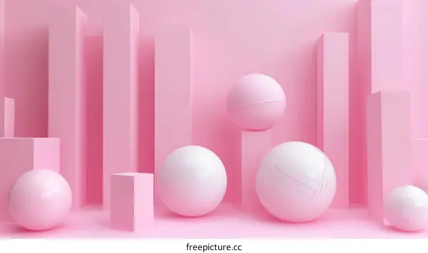 Pink Pastel Podium with Sphere Abstract Background