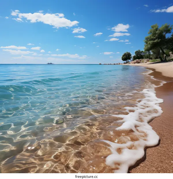 Sunny Beach by the Calm Sea