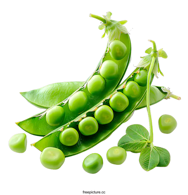 [Transparent Background PNG]Green peas in pods