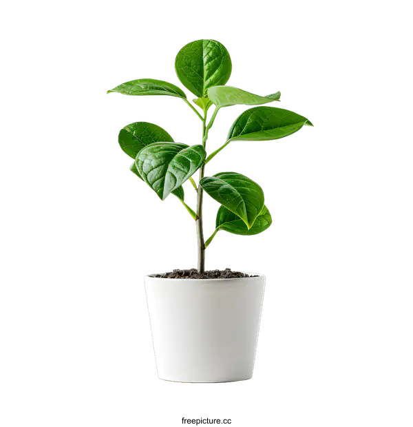 [Transparent Background PNG]Small tree in a pot on a white background