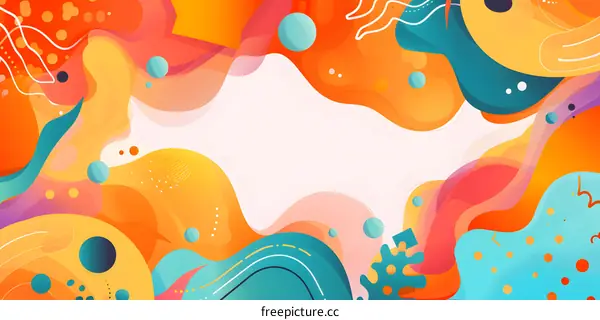 Abstract Colorful Background with Fluid Shapes and Dots