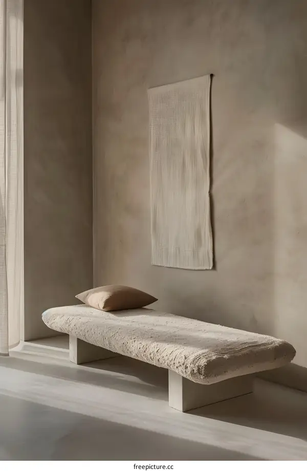 Minimalist  Modern  Beige  Interior Design with  Cozy  Daybed