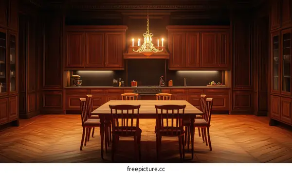 Elegant Wooden Dining Room Interior Design