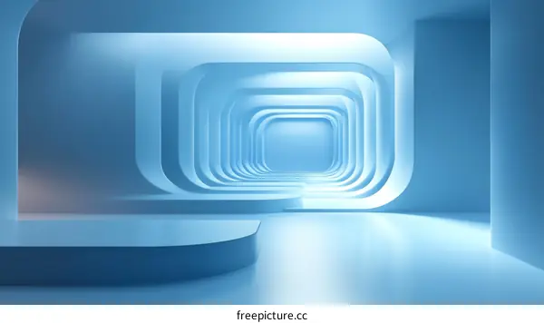 Abstract Blue Architectural Interior Design