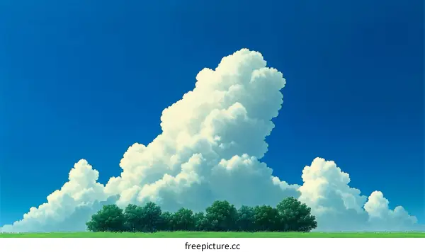 Summer Sky Cloudscape Illustration