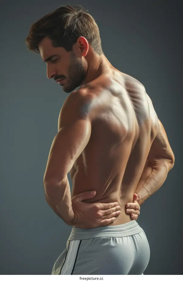 muscular man with back pain
