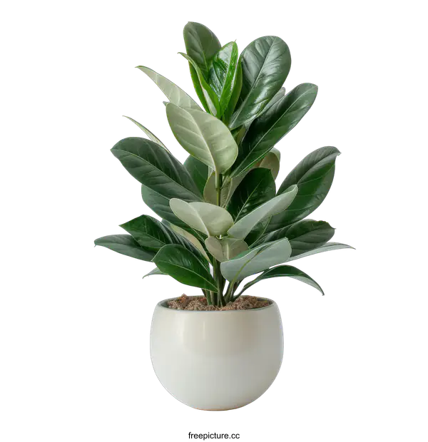 [Transparent Background PNG]Green Plant in White Pot on transparent background