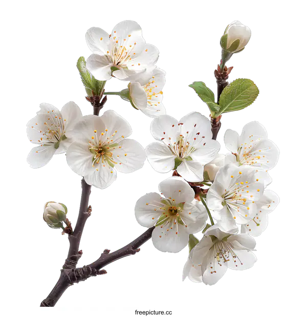 [Transparent Background PNG]White Blossom on White Background