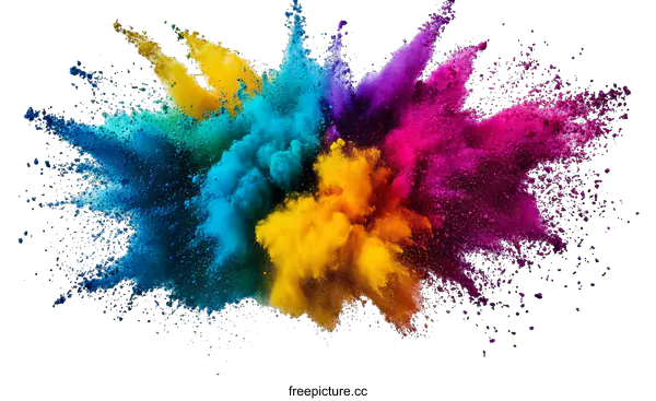 [Transparent Background PNG]Colorful Explosion of Powdered Colors