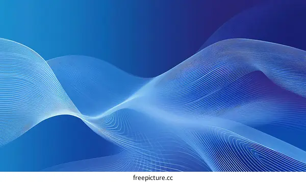 Abstract Blue Wave Lines Illustration