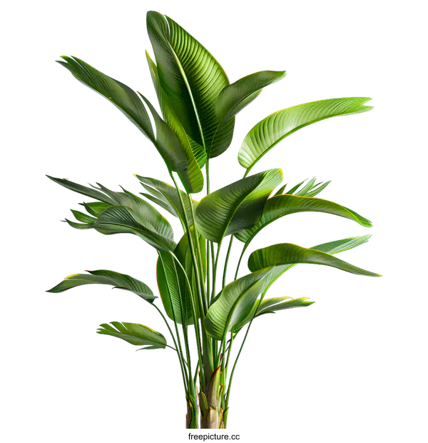 [Transparent Background PNG]Green Tropical Plant on White Background