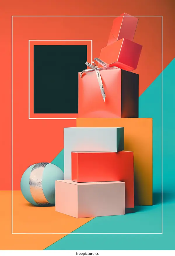 Abstract Geometric Shapes and Colorful Background