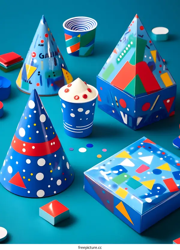 Party Supplies Colorful Geometric Patterned Paper Products