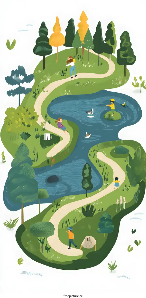 Children Explore Nature and Enjoy the Outdoors