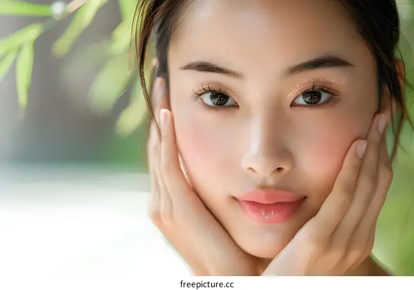 Close Up Portrait of a Young Woman with a Beautiful Smile