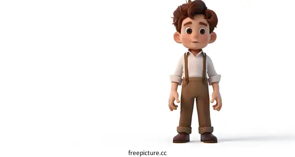 3d cartoon character of a boy