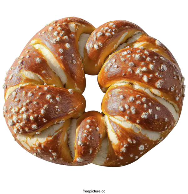 [Transparent Background PNG]Delicious Round Pretzel Bread