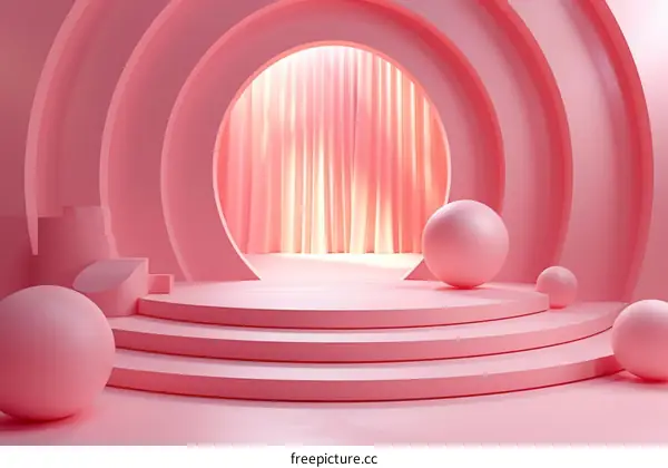 Pink Geometric Abstract Stage Design