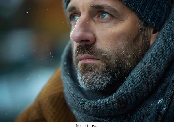 portrait of a man with a beard wearing a beanie