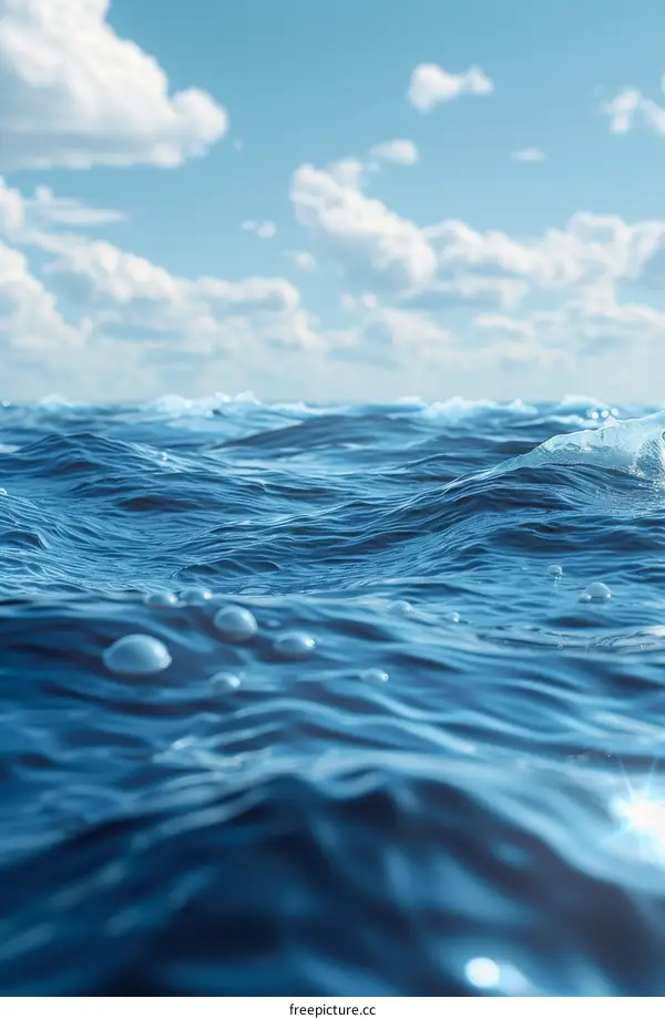 Ocean Waves with Sky Background