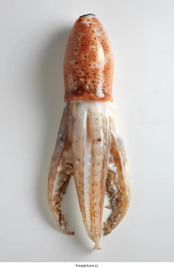 Fresh Squid on White Background