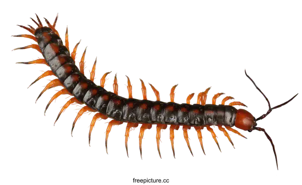 [Transparent Background PNG]Close-up Image of a Centipede