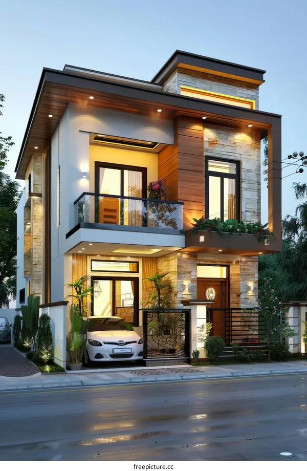 Modern Design House Exterior Illustration