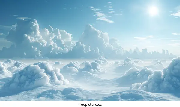 Fantastic Cloud Landscape Above Snowy Peaks