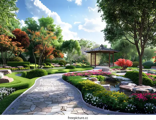 Chinese Garden Design Renderings: Harmony of Nature and Architecture