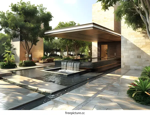 Courtyard with Water Feature