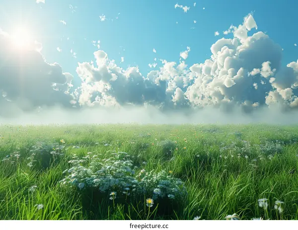 A Beautiful Summer Meadow Landscape Illustration