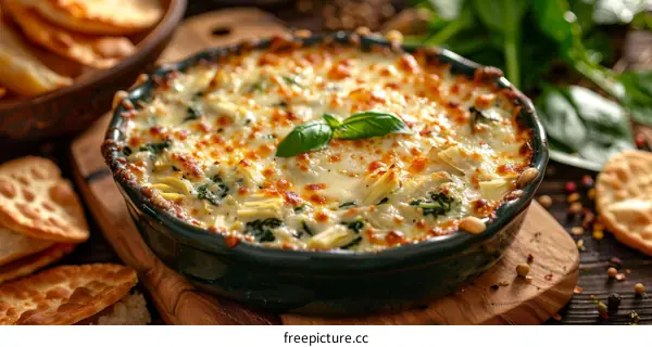 cheesy spinach artichoke dip