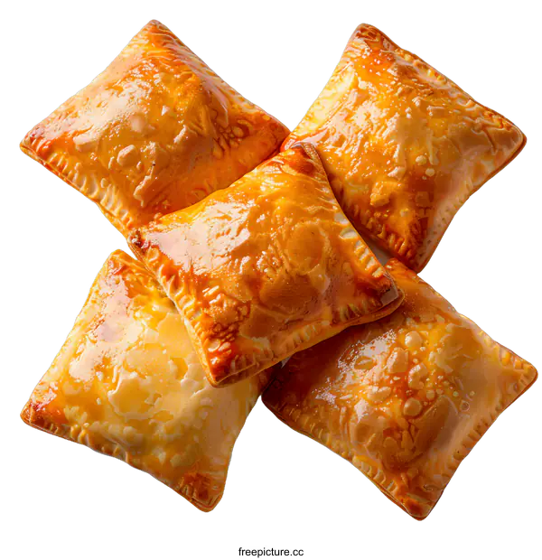 [Transparent Background PNG]Five Freshly Baked Pastries on a White Background