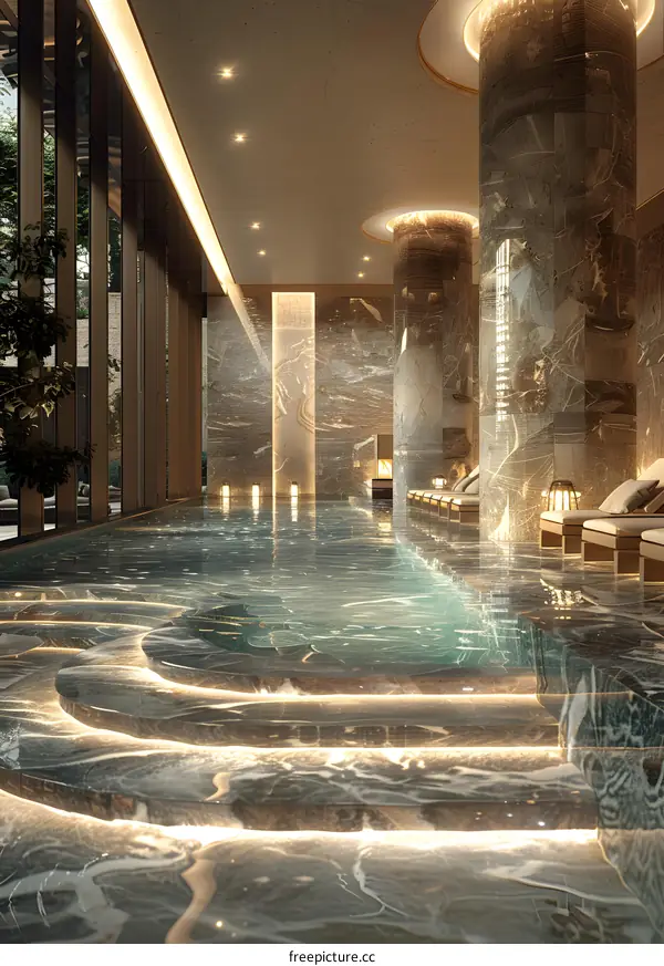Luxury hotel swimming pool