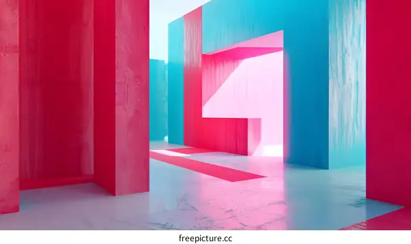 Abstract Geometric Shapes and Vivid Colors Architectural Design